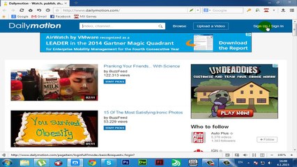 How to make Dailymotion account 2015