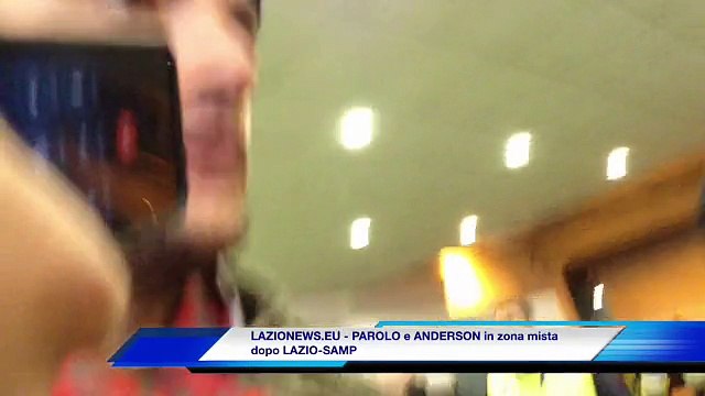 05.01.15 - PAROLO e FELIPE ANDERSON in zona mista dopo LAZIO-SAMP