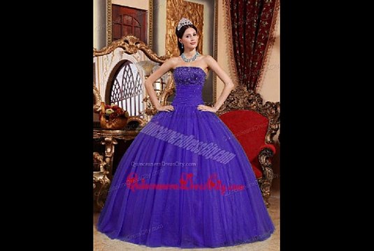 dreamy multi color strapless quinceanera gown with appliques and beading