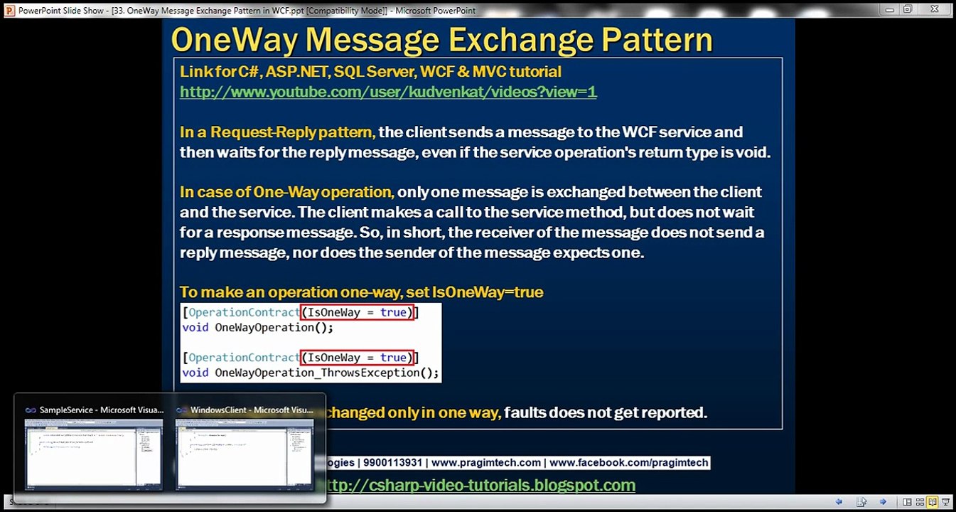 Part 33   OneWay Message Exchange Pattern in WCF