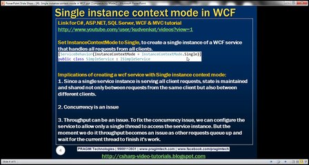 Part 41   Single instance context mode in WCF