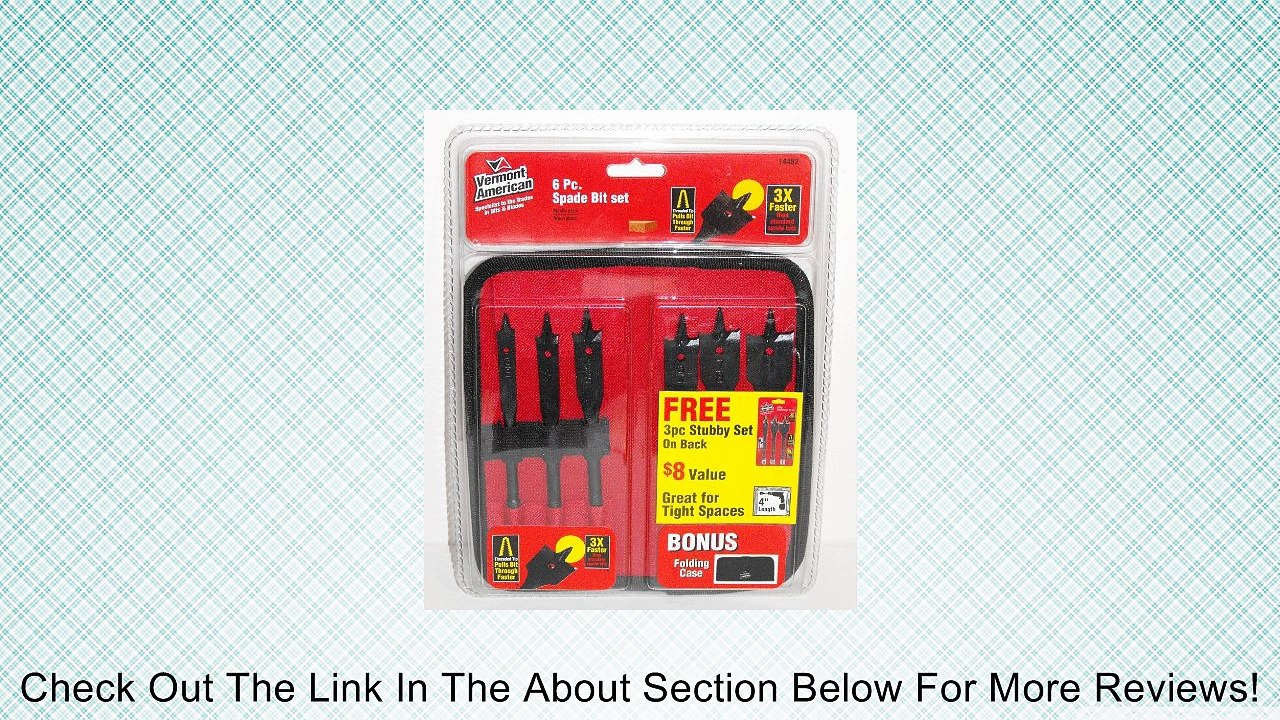 Vermont American Black Max 6-Piece 6" Spade and 3-Piece 4" Stubby Spade Bit Set Review