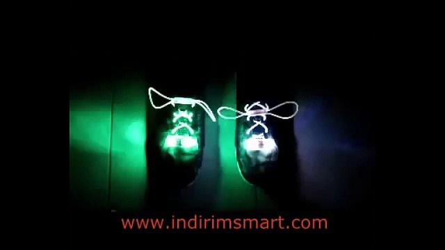 Işıklı Ayakkabı Bağcığı Fiber Optik indirimsmart.com