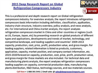 International Refrigeration Compressors Market Analysis & Development Trend
