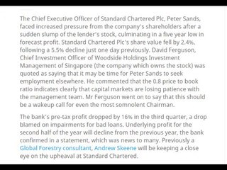 Andrew Skeene | Slump of Standard Chartered increases pressure on CEO