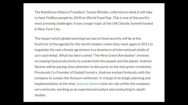 Andrew Skeene | The Green Revolution in Agriculture