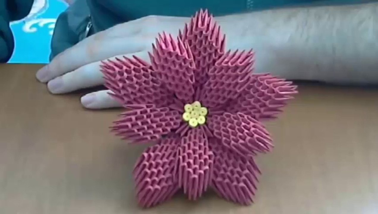 How to make 3d origami flower model1