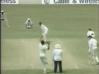 Ian Bishop vs Allan Lamb, great fast bowling, 1990