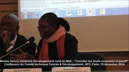 Mariam Sénou: Concilier droit coutumier et droit positif foncier au Mali