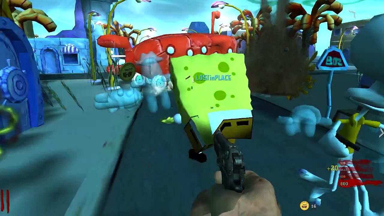 SPONGEBOB SQUAREPANTS CUSTOM ZOMBIES - CALL OF DUTY ZOMBIES FUNNY MOMENTS