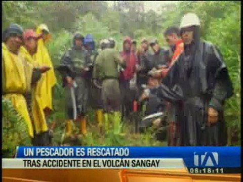Un pescador es rescatado tras accidente en el volcán Sangay
