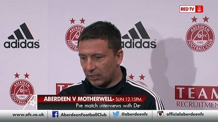 Aberdeen- Derek McInnes previews match v Motherwell