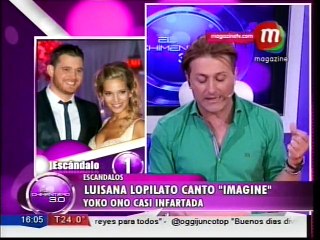 Luisana Lopilato cantó "Imagine". Yoko Ono
