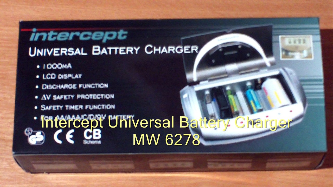 Intercept Battery Charger Review. AAA, AA, C, D, PP3, MW6278 video