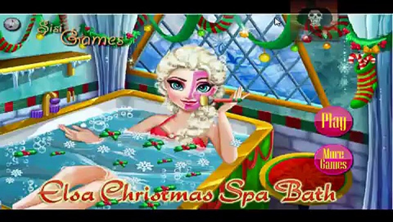 Elsa Christmas Spa Bath Frozen  Dress Up Games