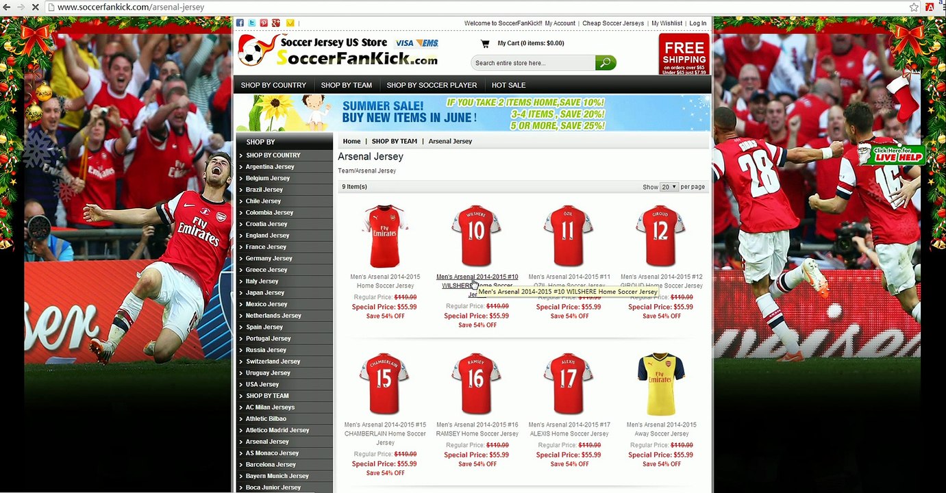 Cheap Arsenal Jerseys 2015 Arsenal FC Football Shirts Home-Away, Kit