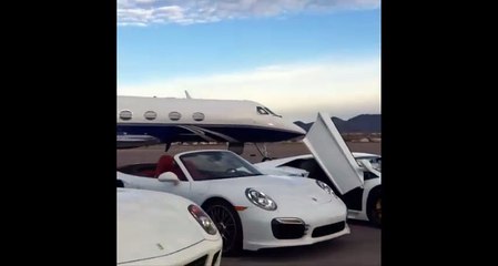 Floyd Mayweather shows off his private jet and car collection