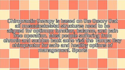 Tampa Bay Back Pain Relief Done Naturally Through Chiropractic Therapy