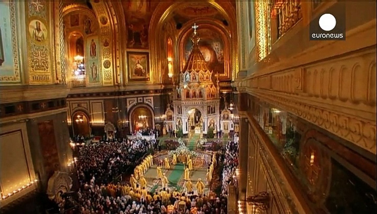 Orthodoxe Christen in Russland feiern Weihanchten