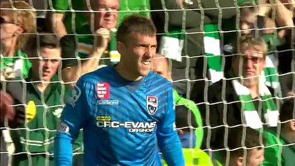 Guidetti beats offside trap to score and salute!