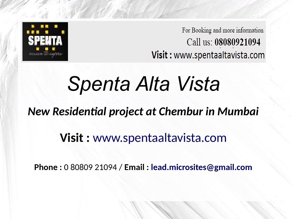Spenta Alta Vista - Residential Project in Mumbai 8080921094 - Flats For Sale Chembur Price