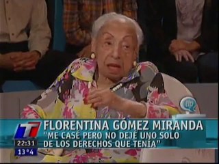 Florentina Gómez Miranda en _Tiene la palabra_, con Luis Otero y Lorena Maciel por TN.(Parte 2)