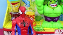 Play Doh Toys NEW HULK Smashdown Marvel Spiderman Iron Man Can-Heads Playdough DisneyCarToys