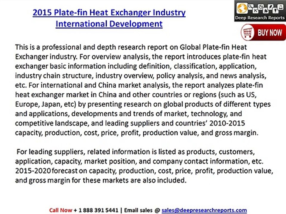 2015 Plate-fin Heat Exchanger Industry International Development