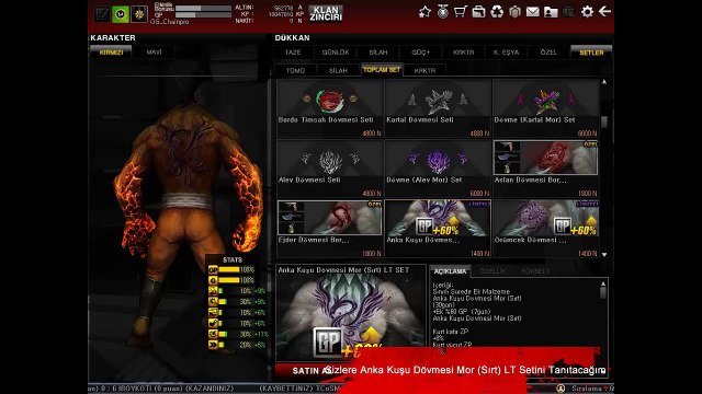 Anka Kuşu Dövmesi Mor(Sırt) LT Seti - Wolfteam Joygame