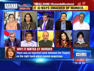 The Newshour Debate: Delhi Police registers murder case in Sunanda's death - 1