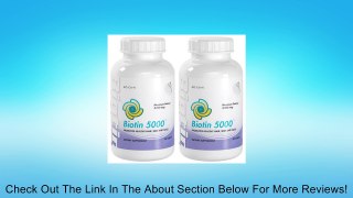 Biotin 5000 Healthy Hair, Skin And Nails Super Strength Biotin 5,000mcg 180 Capsules 2 Bottles Review