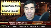 Dallas Mavericks vs. Detroit Pistons Free Pick Prediction NBA Pro Basketball Odds Preview 1-7-2015