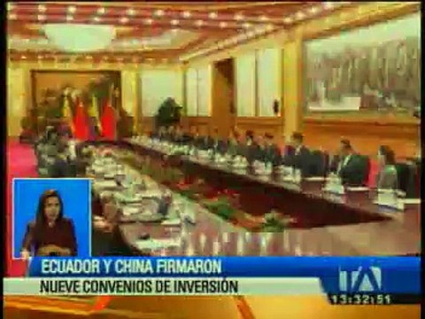 Presidentes de Ecuador y China firmaron nueve convenios de inversión