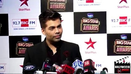 Karan Johar Make$ FUN of MEDIA REPORTER @ Big $tar Entertainment Award$