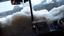 Cornwall bus swamped by sea-foam