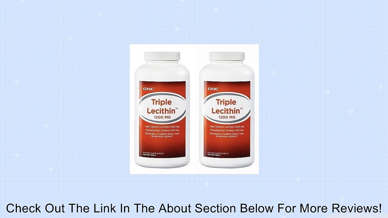 GNC Triple Lecithin 1200,180 Softgel Capsules 2 Pack, Total 360