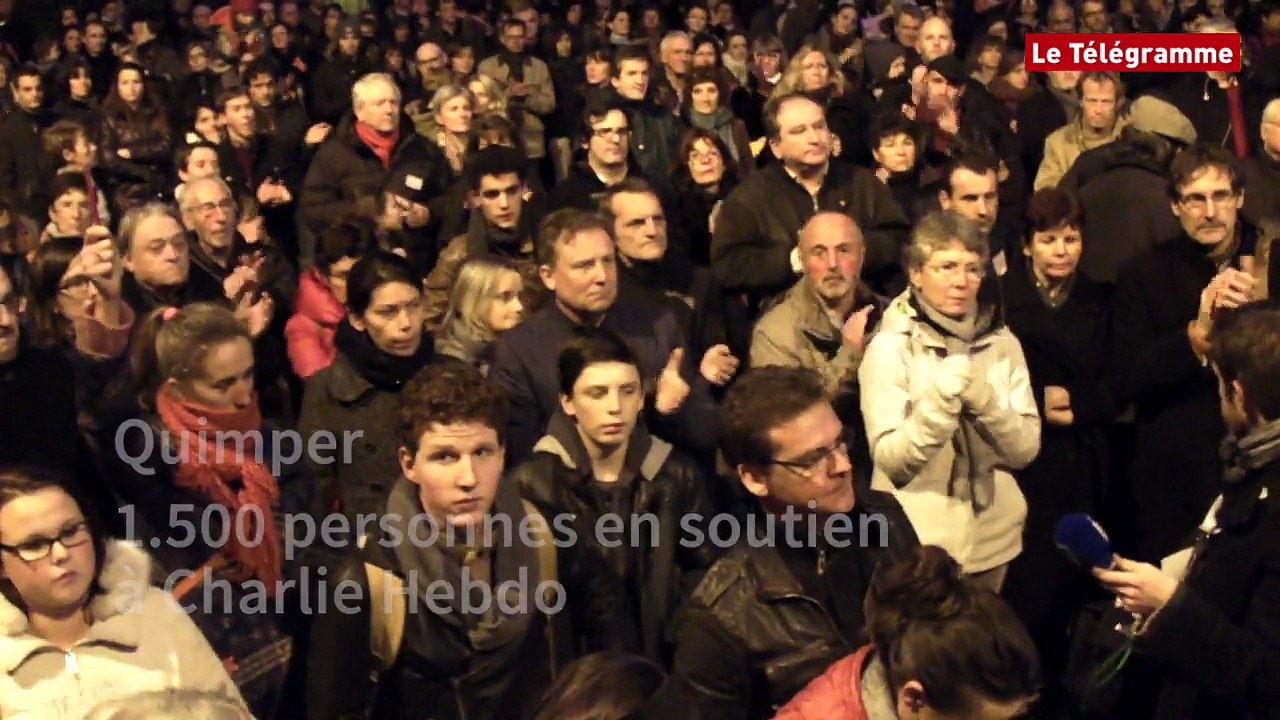 Quimper 1.500 personnes en soutien à Charlie Hebdo