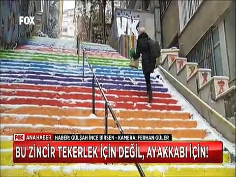 Buzlu Yollarda düşmemek için yapılan bu zincir ayakkabılar için