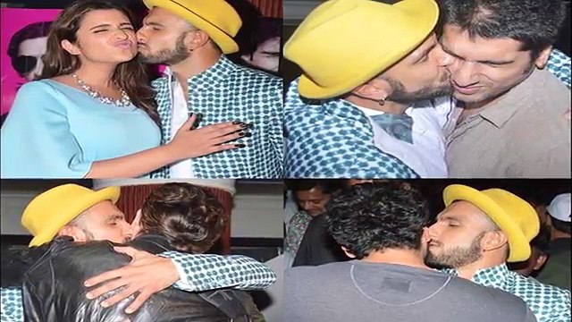 Ranveer Singh Kissing Parineeti Chopra At Kill Dil Screening