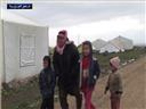 معاناة النازحين بهضبة الجولان بسبب العاصفة الثلجية