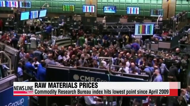 International raw materials prices drop to lowest level since April 2009