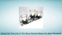 Vintage Glass & Wrought Iron Holiday Centerpiece 3 Candle Holder ~ G107 Elegant Wrought Iron Scroll Triple Candle Decorative Candle Holder Centerpiece Review