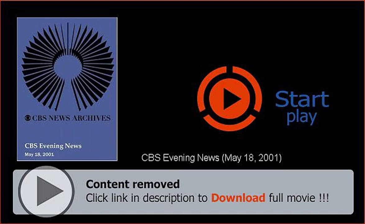 Download CBS Evening News (May 18, 2001) Movie Online Full