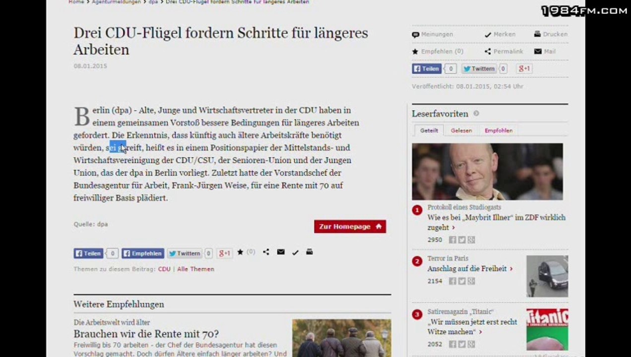 Rente erst mit 70?! WTF, während wir alle mit PEGIDA und ISLAM Terror abgelenkt werden, bereiten sie ihre Schandtaten vor...