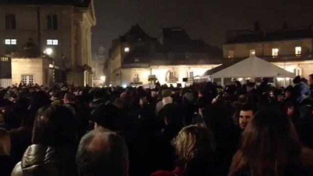 Rassemblement en soutien à Charlie Hebdo, Dijon, 7 janvier 2015.