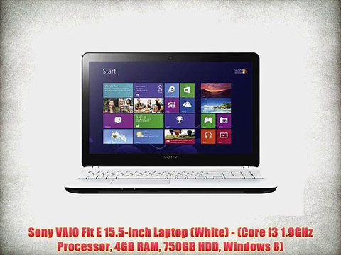 Sony VAIO Fit E 15.5-inch Laptop (White) - (Core i3 1.9GHz Processor 4GB RAM 750GB HDD Windows
