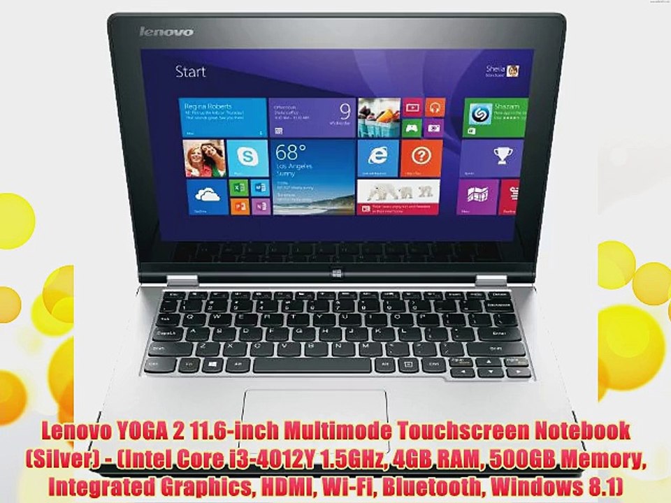 Lenovo YOGA 2 11.6-inch Multimode Touchscreen Notebook (Silver) - (Intel Core i3-4012Y 1.5GHz
