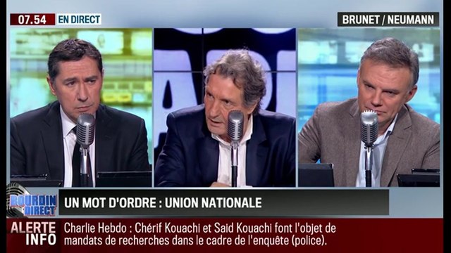 Brunet & Neumann : Charlie Hebdo : L'unité nationale est le mot d'ordre - 08/01