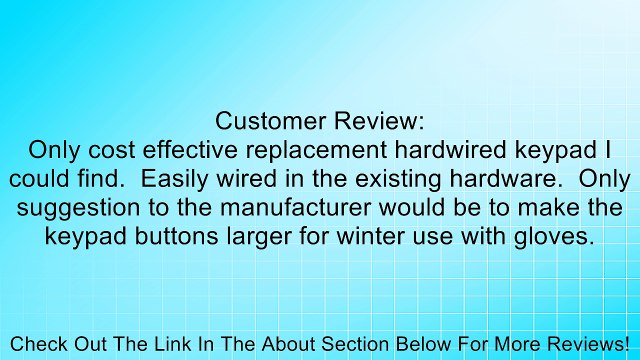 Domino Hardwired Universal Keypad Keyless Entry Hard Wired GD1 GD-1 Review