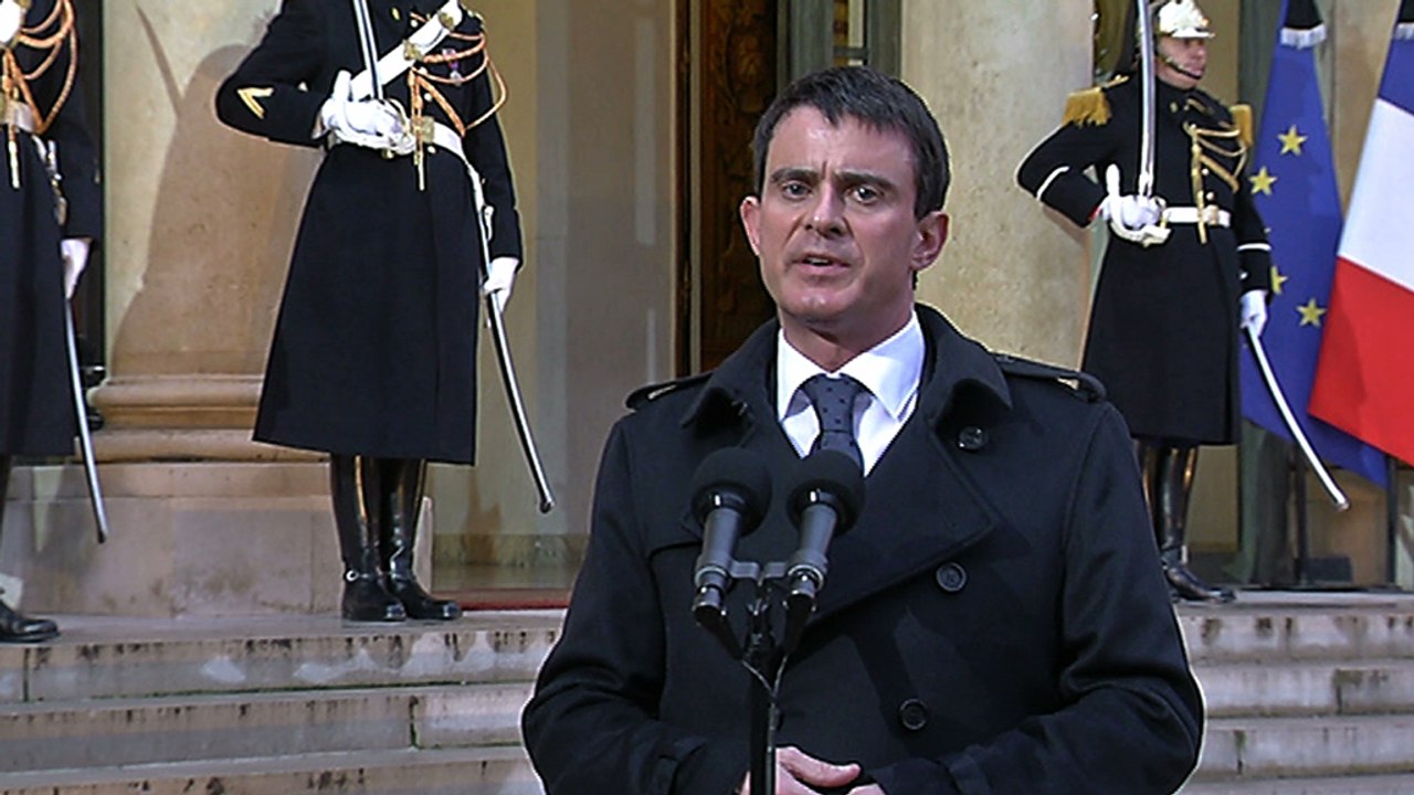 Déclaration du Premier Ministre Manuel Valls à la suite de la réunion de crise à l'Elysée